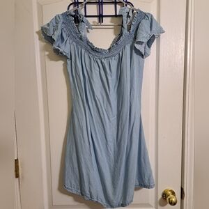 Candie's Off The Shoulder Light Blue Mini Dress Size Large